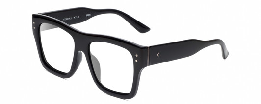 Profile View of Kendall+Kylie KK5147CE ESME Designer Blue Light Blocking Eyeglasses in Gloss Black Ladies Square Full Rim Acetate 53 mm