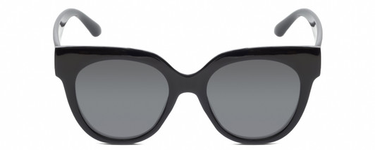 Front View of Kendall+Kylie KK5149CE JAMIE Womens Round Designer Sunglasses in Black/Grey 51mm
