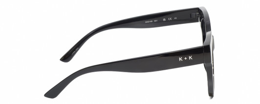 Side View of Kendall+Kylie KK5149CE JAMIE Womens Round Designer Sunglasses in Black/Grey 51mm
