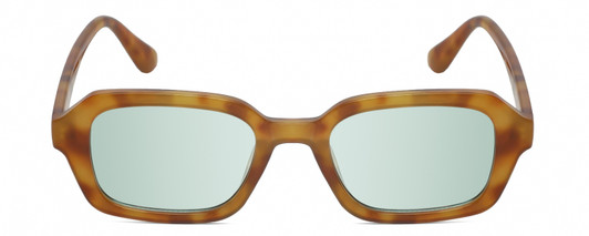 Front View of Kendall+Kylie GINGER Women Sunglasses in Golden Tortoise Havana/Light Green 50mm