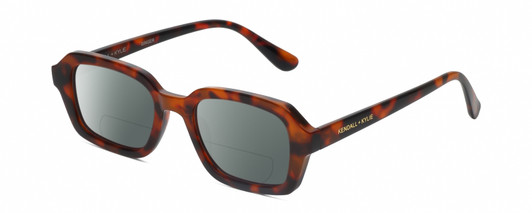 Profile View of Kendall+Kylie KK5152CE GINGER Designer Polarized Reading Sunglasses with Custom Cut Powered Smoke Grey Lenses in Berry Purple Demi Tortoise Havana Ladies Hexagonal Full Rim Acetate 50 mm