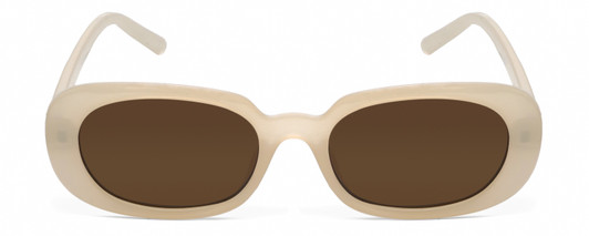 Front View of Kendall+Kylie KK5153CE VANESSA Womens Sunglasses Milky Beige Crystal/Brown 54 mm