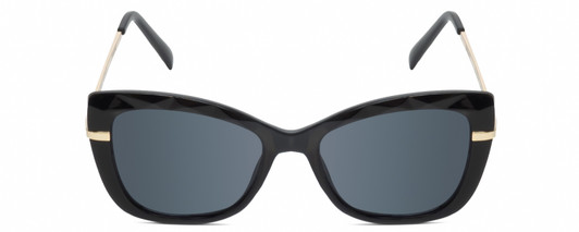 Front View of Kendall+Kylie KK5156CE FRANNIE Womens Cat Eye Sunglasses in Black Gold/Grey 52mm