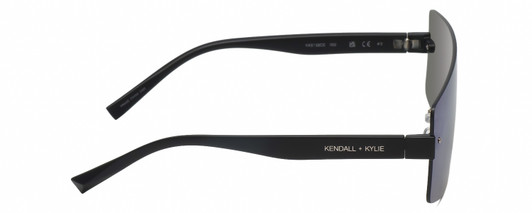 Side View of Kendall+Kylie KK5159CE MARISKA Women Designer Sunglasses Black/Green Mirror 71mm