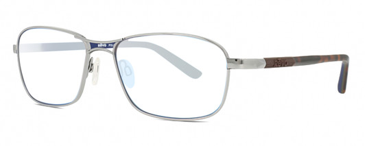 Profile View of REVO CLIVE Designer Progressive Lens Blue Light Blocking Eyeglasses in Gunmetal Brown Tortoise Havana Blue Mens Oval Full Rim Metal 58 mm