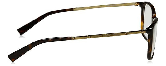 Side View of Michael Kors MK4016 Designer Progressive Lens Prescription Rx Eyeglasses in Brown Tortoise Havana Antique Gold Ladies Cat Eye Full Rim Acetate 53 mm