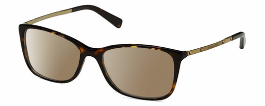 Profile View of Michael Kors MK4016 Designer Polarized Sunglasses with Custom Cut Amber Brown Lenses in Brown Tortoise Havana Antique Gold Ladies Cat Eye Full Rim Acetate 53 mm
