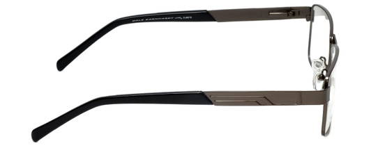 Side View of Dale Earnhardt, Jr. DJ6816 Designer Blue Light Blocking Eyeglasses in Satin GunMetal Silver Black Unisex Rectangular Full Rim Stainless Steel 60 mm