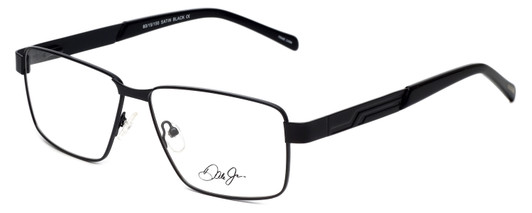 Profile View of Dale Earnhardt, Jr. DJ6816 Designer Blue Light Blocking Eyeglasses in Satin Black Unisex Rectangular Full Rim Stainless Steel 60 mm