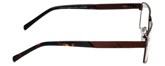 Side View of Dale Earnhardt, Jr. DJ6816 Designer Progressive Lens Prescription Rx Eyeglasses in Satin Brown Unisex Rectangular Full Rim Stainless Steel 60 mm