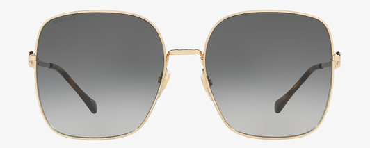 Front View of Gucci GG0879S Womens Designer Sunglasses Gold Tortoise Havana/Grey Gradient 61mm