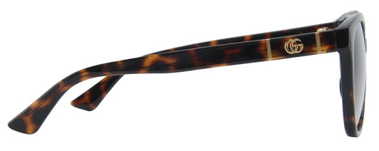 Side View of Gucci GG0636SK Womens Round Sunglasses Tortoise Havana Gold/Brown Gradient 56 mm