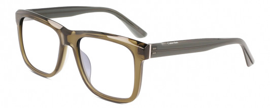 Profile View of Calvin Klein CK22519S Designer Blue Light Blocking Eyeglasses in Sage Green Crystal Unisex Panthos Full Rim Acetate 56 mm