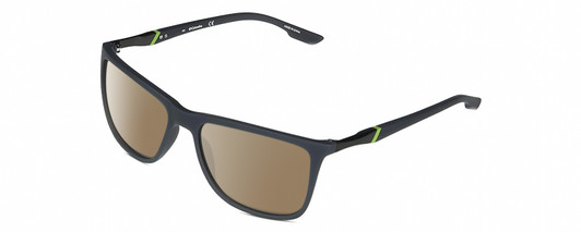Profile View of Columbia C553S Designer Polarized Sunglasses with Custom Cut Amber Brown Lenses in Matte Slate Grey Unisex Rectangular Full Rim Acetate 62 mm