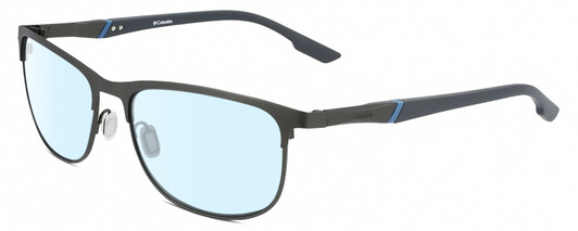 Profile View of Columbia C117S Designer Blue Light Blocking Eyeglasses in Satin Gun Metal Grey Unisex Oval Full Rim Metal 59 mm