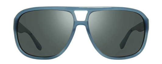 Front View of REVO HANK Unisex Aviator Designer Sunglass Slate Blue Crystal/Graphite Grey 62mm