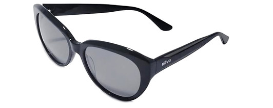 Side View of REVO ROSE Women's Cat Eye Designer Sunglasses in Gloss Black/Graphite Grey 55 mm
