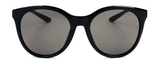 Front View of Smith Optics Bayside-807 Womens Round Designer Sunglasses Black/Smoke Grey 54 mm