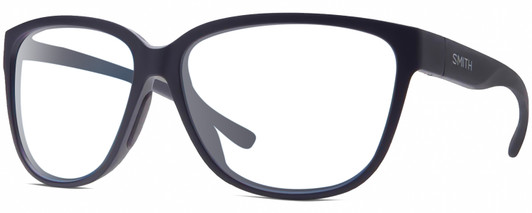 Profile View of Smith Optics Monterey-1JZ Designer Reading Eye Glasses in Matte Midnight Navy Blue Unisex Panthos Full Rim Acetate 58 mm