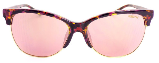 Front View of Smith Optics Rebel-WJ9/FN Cat Eye Sunglass Tortoise Purple Gold/Pink Mirror 58mm