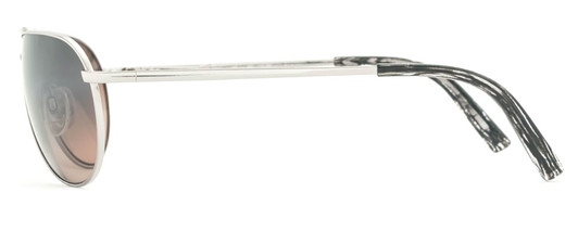 Side View of Reptile Indo Women Aviator Polarized Sunglass Chrome Silver/Brown Gradient 58 mm