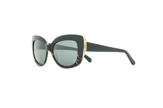 Profile View of Reptile Liana Women Butterfly Polarize Sunglasses Black Tokyo Tortoise/Grey 55mm
