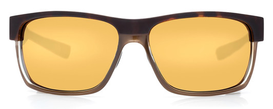 Front View of Reptile Loggerhead Unisex Rectangle Polarized Sunglass Tortoise/Amber Brown 60mm