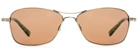 Front View of Reptile Rabida Unisex Aviator Polarized Sunglasses Antique Gold/Amber Brown 58mm