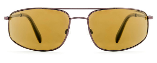 Front View of Reptile Rattler Unisex Aviator Polarized Sunglasses in Espresso/Amber Brown 62mm
