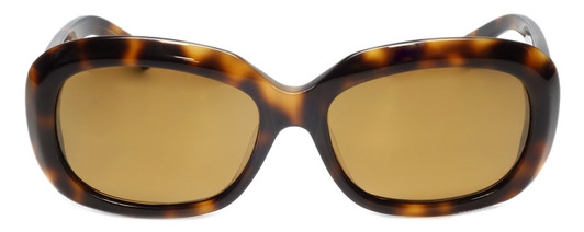 Front View of Reptile Woma Women Oval Polarized Sunglasses Burl Wood Tortoise/Amber Brown 55mm