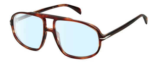 Profile View of David Beckham DB1000S Designer Blue Light Blocking Eyeglasses in Red Brown Havana Tortoise Unisex Pilot Full Rim Acetate 59 mm