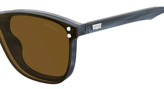 Side View of Levi's Timeless LV5013CS Unisex Sunglass in Crystal Blue Horn Marble/Brown 53 mm