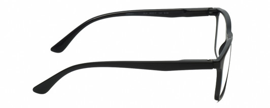 Side View of Geoffrey Beene GBR001 Designer Blue Light Blocking Eyeglasses in Gloss Black Mens Panthos Full Rim Acetate 53 mm