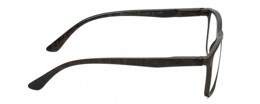 Side View of Geoffrey Beene GBR001 Designer Bi-Focal Prescription Rx Eyeglasses in Gloss Grey Tortoise Havana Mens Panthos Full Rim Acetate 53 mm