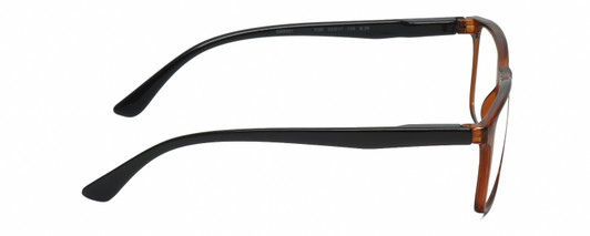 Side View of Geoffrey Beene GBR001 Designer Blue Light Blocking Eyeglasses in Gloss Tortoise Havana Brown Gold Black Mens Panthos Full Rim Acetate 53 mm