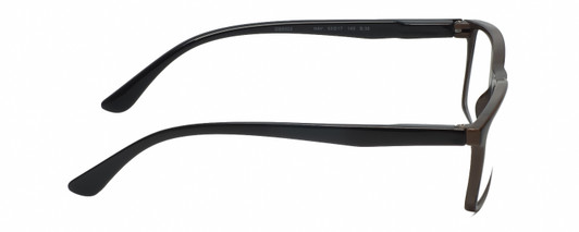 Side View of Geoffrey Beene GBR002 Designer Blue Light Blocking Eyeglasses in Grey Tortoise Havana Black Mens Rectangular Full Rim Acetate 53 mm