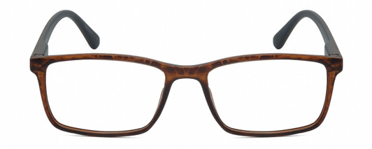 Front View of Geoffrey Beene GBR002 Designer Progressive Lens Prescription Rx Eyeglasses in Matte Tortoise Havana Brown Gold Navy Blue Mens Rectangular Full Rim Acetate 53 mm
