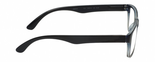 Side View of Geoffrey Beene GBR003 Designer Blue Light Blocking Eyeglasses in Navy Blue Clear Crystal Fade Mens Rectangular Full Rim Acetate 52 mm
