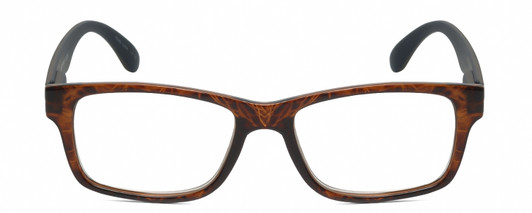 Front View of Geoffrey Beene GBR003 Designer Progressive Lens Prescription Rx Eyeglasses in Gloss Tortoise Havana Brown Gold Navy Blue Mens Rectangular Full Rim Acetate 52 mm