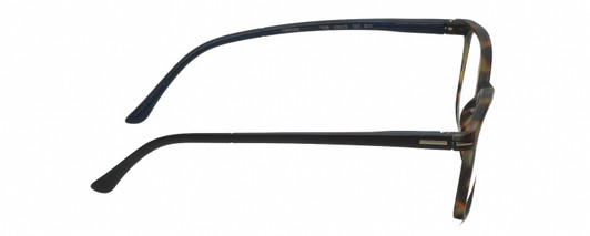 Side View of Geoffrey Beene GBR006 Designer Progressive Lens Blue Light Blocking Eyeglasses in Matte Tortoise Havana Brown Gold Navy Blue Mens Rectangular Full Rim Acetate 53 mm