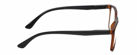 Side View of Geoffrey Beene GBR007 Designer Progressive Lens Blue Light Blocking Eyeglasses in Matte Dark Tortoise Havana Black Mens Rectangular Full Rim Acetate 53 mm
