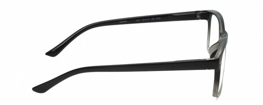 Side View of Geoffrey Beene GBR009 Designer Single Vision Prescription Rx Eyeglasses in Gloss Black Clear Crystal Fade Mens Panthos Full Rim Acetate 52 mm