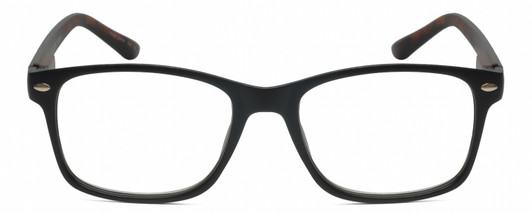 Front View of Geoffrey Beene GBR009 Designer Progressive Lens Prescription Rx Eyeglasses in Matte Black Crystal Tortoise Havana Mens Panthos Full Rim Acetate 52 mm