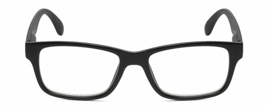 Front View of Geoffrey Beene GBR011 Designer Single Vision Prescription Rx Eyeglasses in Gloss Black Orange Tiger Stripe Mens Rectangular Full Rim Acetate 52 mm