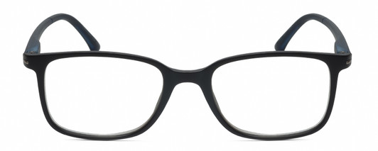 Front View of Geoffrey Beene GBR012 Mens Oval Designer Reading Glasses in Black Navy Blue 53mm