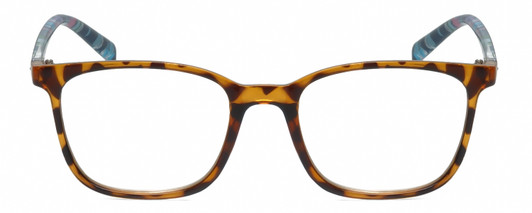 Front View of Lulu Guinness LR75 Women Reading Glasses Tortoise Havana Amber Brown Floral 50mm