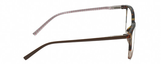 Side View of Lulu Guinness LR79 Designer Progressive Lens Blue Light Blocking Eyeglasses in Tortoise Havana Blush Pink Crystal Fade Ladies Square Full Rim Acetate 54 mm