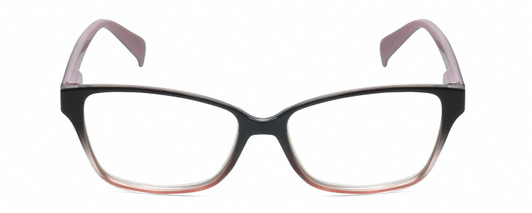 Front View of Lulu Guinness LR80 Designer Bi-Focal Prescription Rx Eyeglasses in Black Pink Crystal Fade Ladies Cat Eye Full Rim Acetate 53 mm