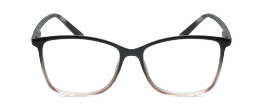 Front View of Lulu Guinness LR82 Designer Single Vision Prescription Rx Eyeglasses in Black Pink Crystal Fade Ladies Square Full Rim Acetate 54 mm