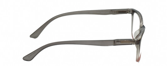 Side View of Lulu Guinness LR84 Designer Reading Eye Glasses with Custom Cut Powered Lenses in Grey Blush Pink Crystal Fade Ladies Cat Eye Full Rim Acetate 53 mm